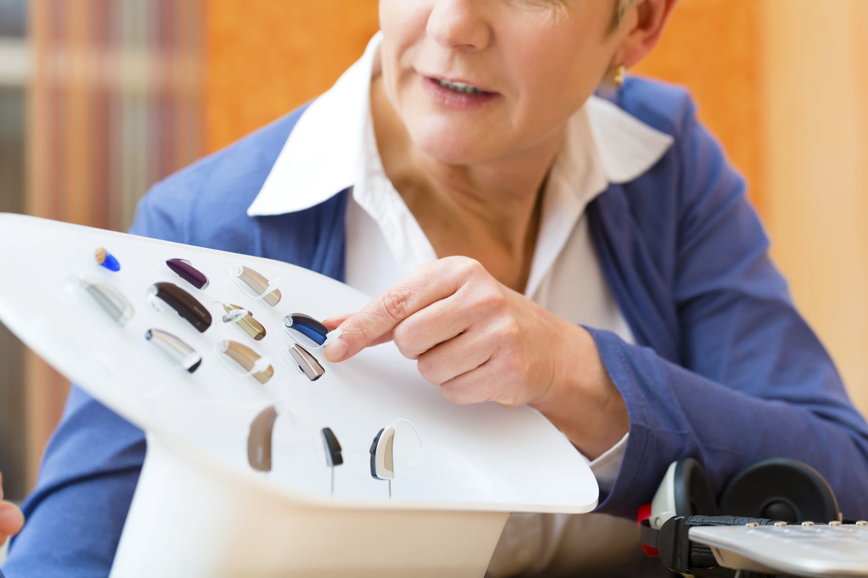 Deaf woman makes a hearing test Hearing aids audiology Sydney Campbelltown